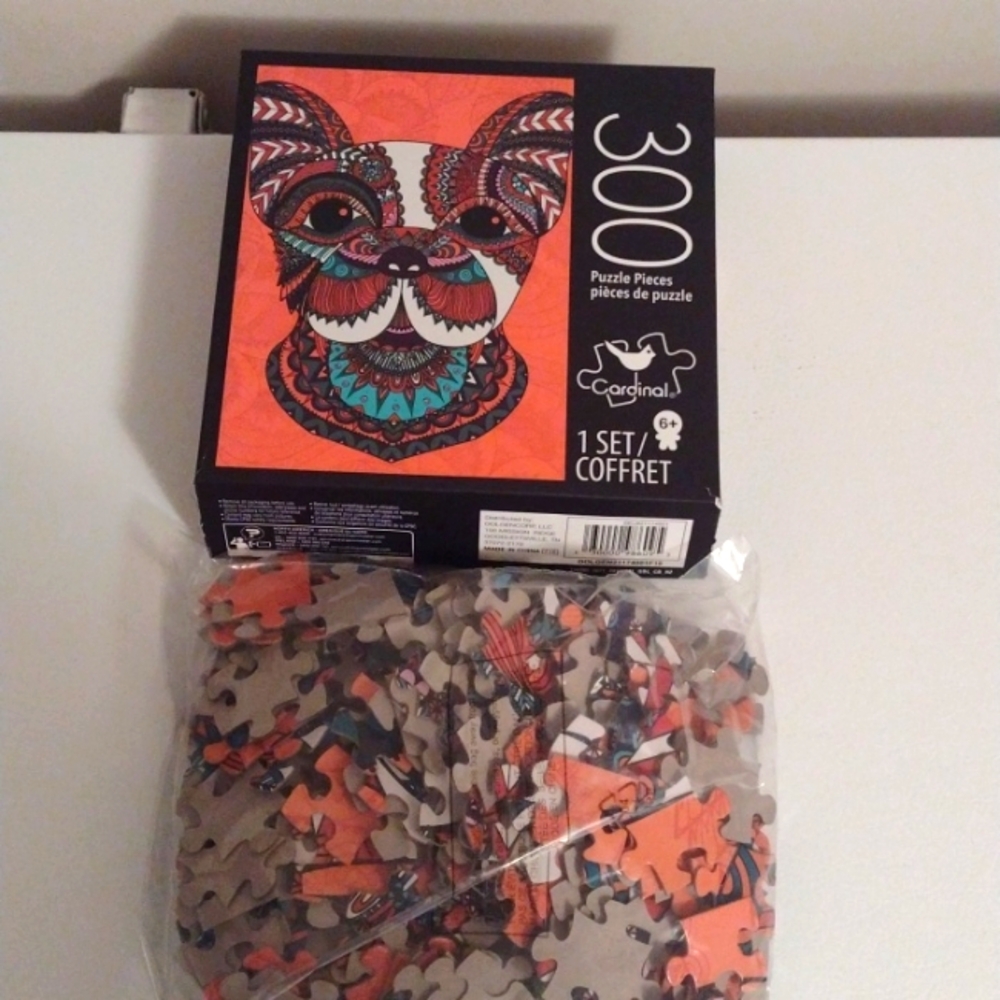 Jigsaw puzzle 300 piece colorful French bulldog 24" x 18" 6+ years